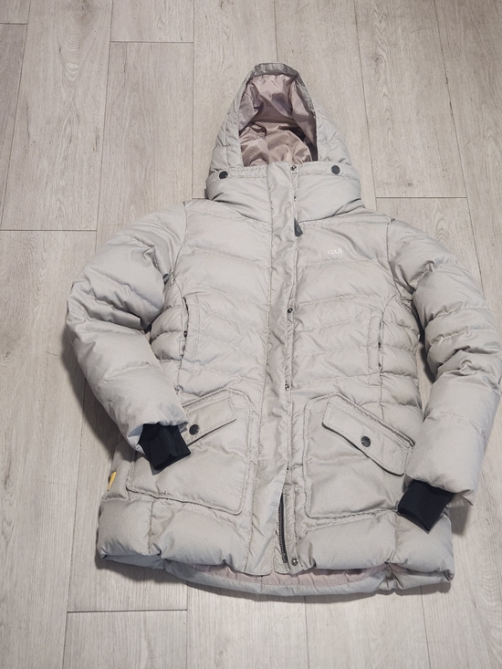 Lole Jackets & Blazers - Lolë Down Parka Jacket Large Houndstooth Hooded Winter Puffer Coat Lole